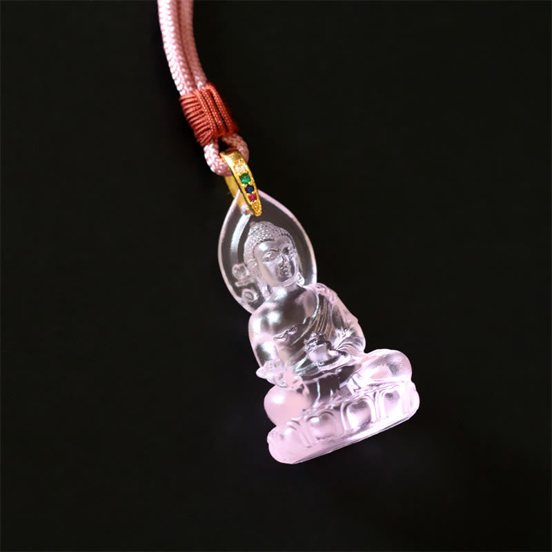 Collier pendentif amulette de sérénité en cristal Liuli Bouddha de médecine Bouddha bleu Tathagata Buddha Stones - image 20