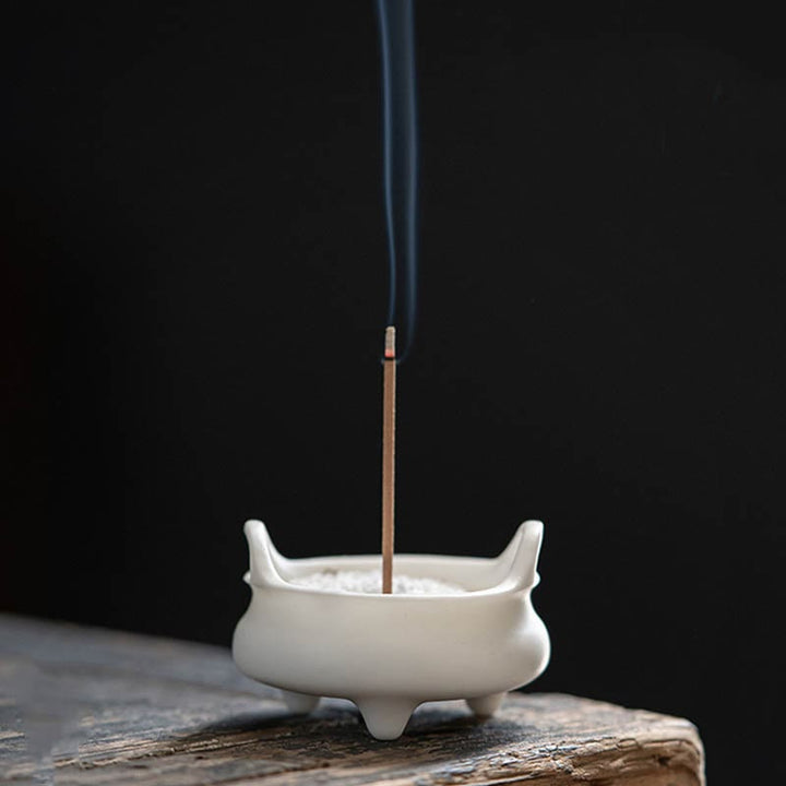Buddha Stones' encens en céramique à motif de dragon prospère et à doubles oreilles de lion