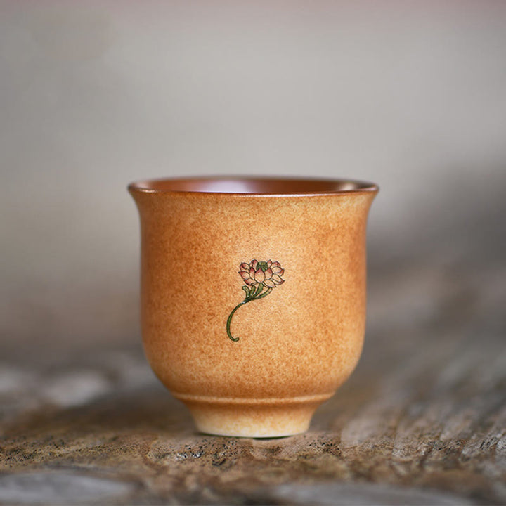 Buddha Stones Petites fresques de Dunhuang Tasse à thé en céramique Lotus Tasse à thé Kung Fu 90 ml