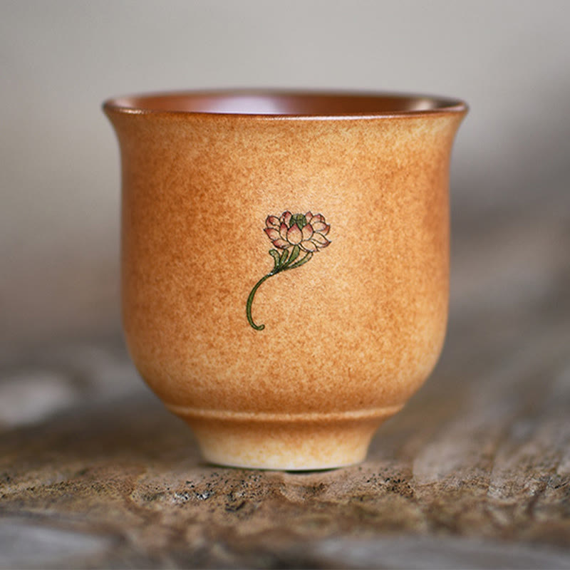Buddha Stones Petites fresques de Dunhuang Tasse à thé en céramique Lotus Tasse à thé Kung Fu 90 ml