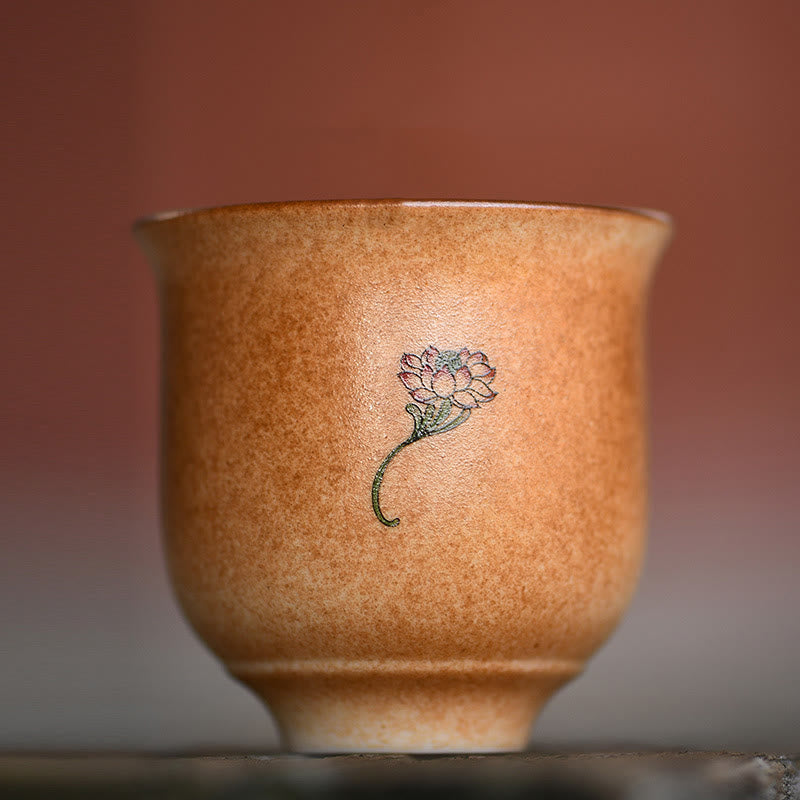 Buddha Stones Petites fresques de Dunhuang Tasse à thé en céramique Lotus Tasse à thé Kung Fu 90 ml
