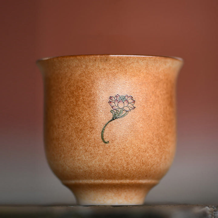 Buddha Stones Petites fresques de Dunhuang Tasse à thé en céramique Lotus Tasse à thé Kung Fu 90 ml