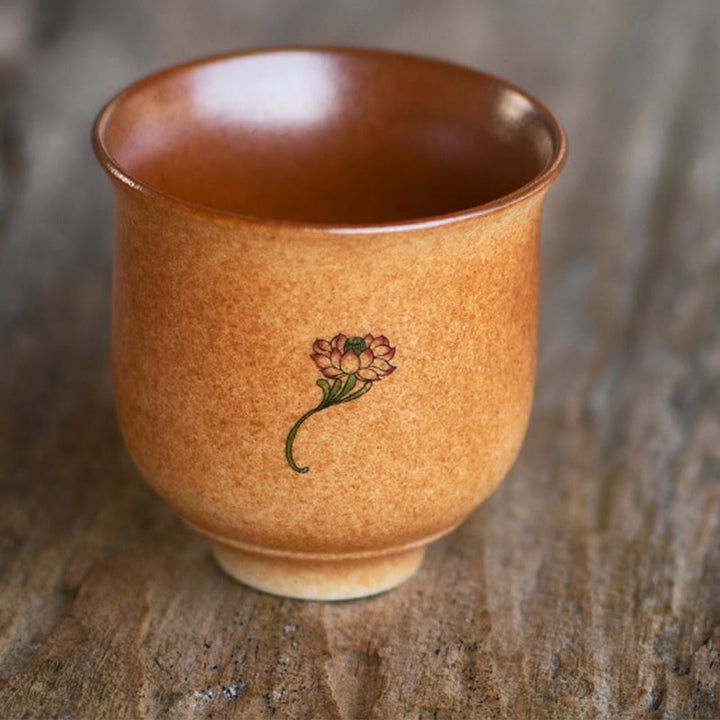Buddha Stones Petites fresques de Dunhuang Tasse à thé en céramique Lotus Tasse à thé Kung Fu 90 ml