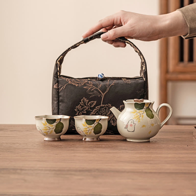 Tasse à thé en céramique peinte à la main en forme de lapin Osmanthus de petite taille avec Buddha Stones Tasse à thé Kung Fu 40 ml