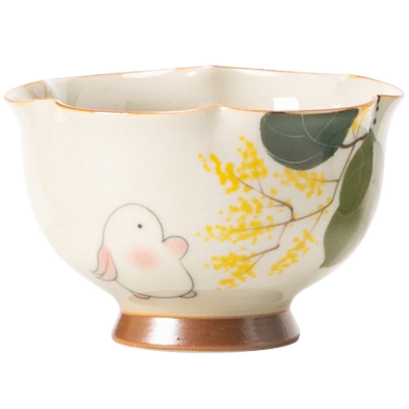 Tasse à thé en céramique peinte à la main en forme de lapin Osmanthus de petite taille avec Buddha Stones Tasse à thé Kung Fu 40 ml