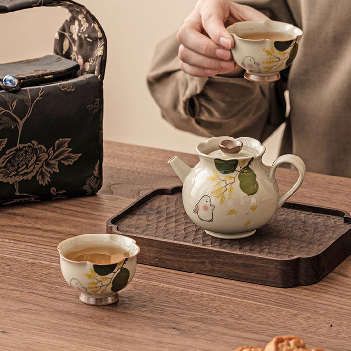 Tasse à thé en céramique peinte à la main en forme de lapin Osmanthus de petite taille avec Buddha Stones Tasse à thé Kung Fu 40 ml