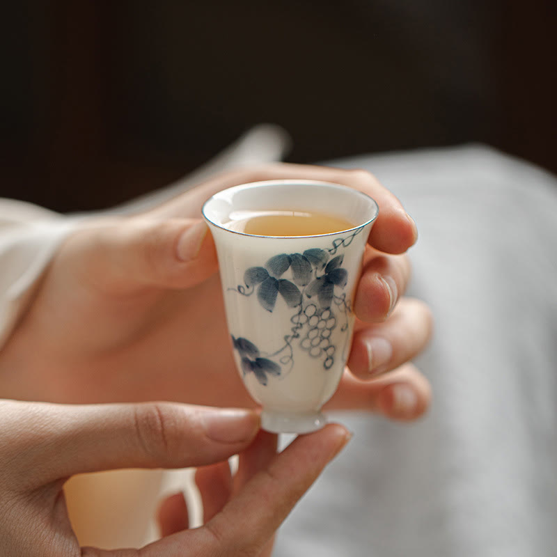Petite tasse à thé en céramique peinte à la main avec des Buddha Stones, tasse à thé Kung Fu 30 ml