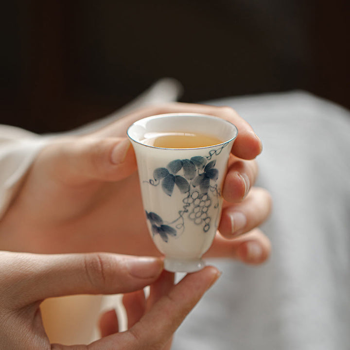Petite tasse à thé en céramique peinte à la main avec des Buddha Stones, tasse à thé Kung Fu 30 ml