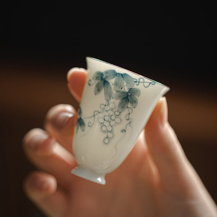 Petite tasse à thé en céramique peinte à la main avec des Buddha Stones, tasse à thé Kung Fu 30 ml