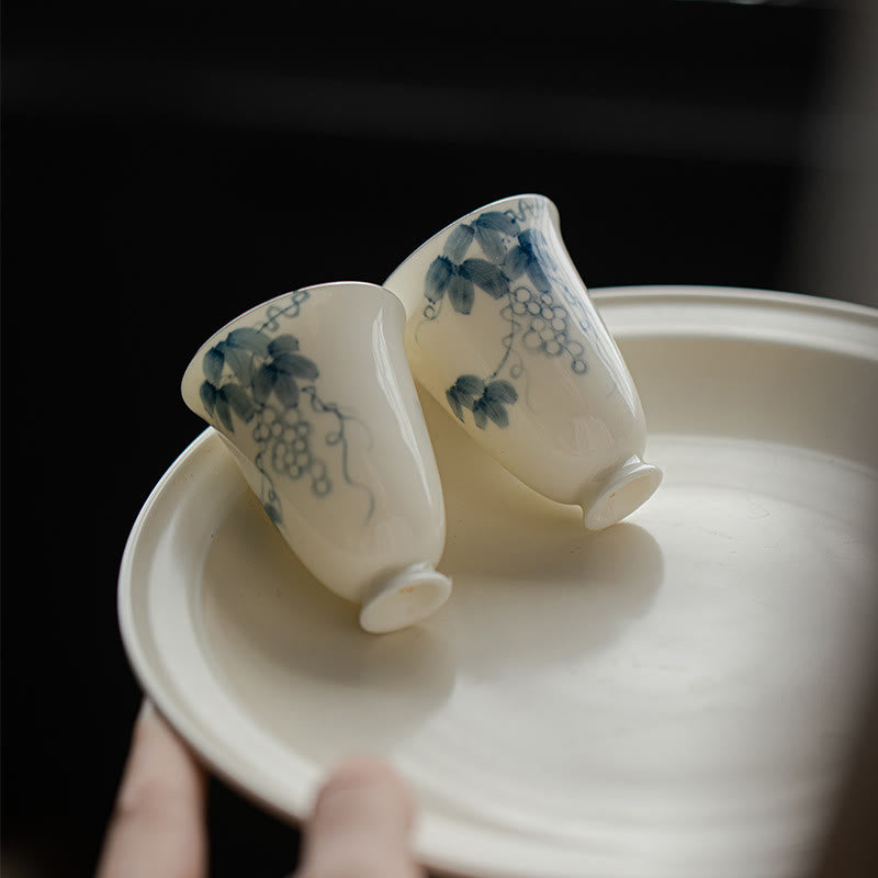 Petite tasse à thé en céramique peinte à la main avec des Buddha Stones, tasse à thé Kung Fu 30 ml