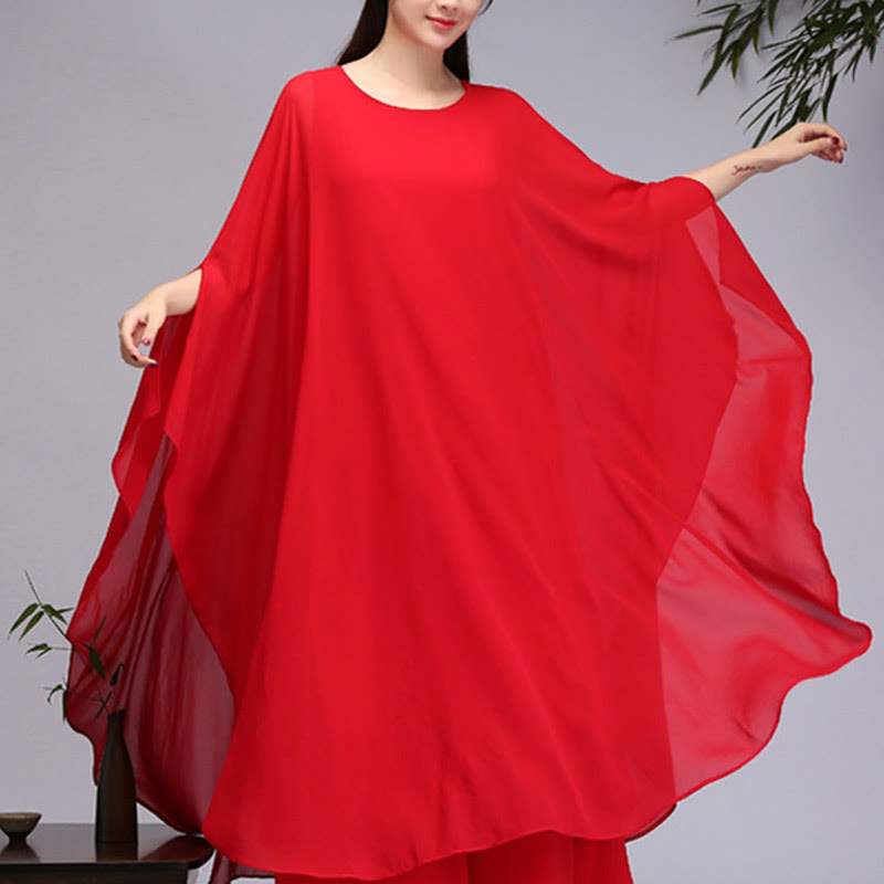 Robe mi-longue à motif simple Buddha Stones , pantalon à jambe large, vêtements de méditation, de pratique spirituelle zen, de yoga et de danse - Rouge - Robe midi (robe uniquement) - US8-10，UK/AU12-14，EU40-42 (2XL) - image 14