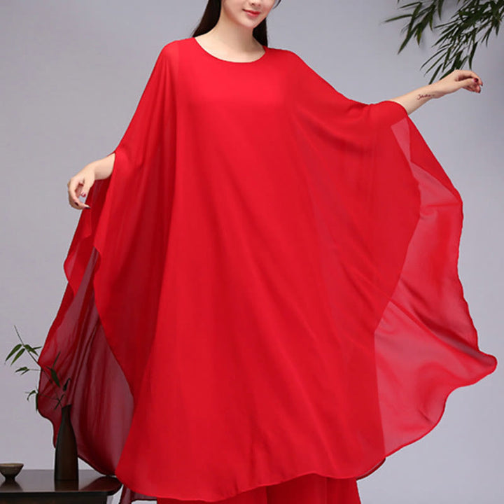 Robe mi-longue à motif simple Buddha Stones , pantalon à jambe large, vêtements de méditation, de pratique spirituelle zen, de yoga et de danse - Rouge - Robe midi (robe uniquement) - US8-10，UK/AU12-14，EU40-42 (2XL) - image 14