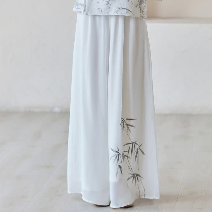 Robe Cheongsam en bambou Buddha Stones, robe mi-longue, pantalon large, vêtements de pratique spirituelle zen pour la méditation - Pantalon large (pantalon uniquement) - US8-10，UK/AU12-14，EU40-42 (2XL) - image 12