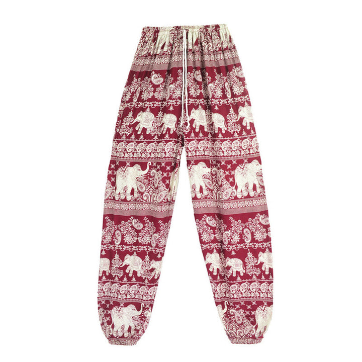 Pantalon de yoga ample à motif d'éléphant avec Buddha Stones et pantalon sarouel pour femme - image 5