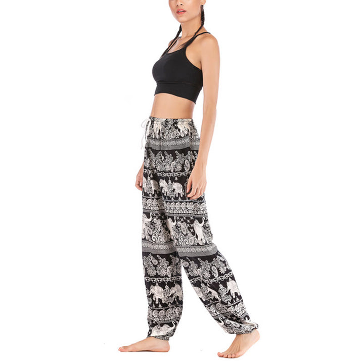 Pantalon de yoga ample à motif d'éléphant avec Buddha Stones et pantalon sarouel pour femme - image 14
