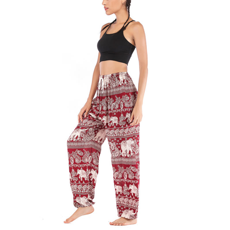 Pantalon de yoga ample à motif d'éléphant avec Buddha Stones et pantalon sarouel pour femme - image 7