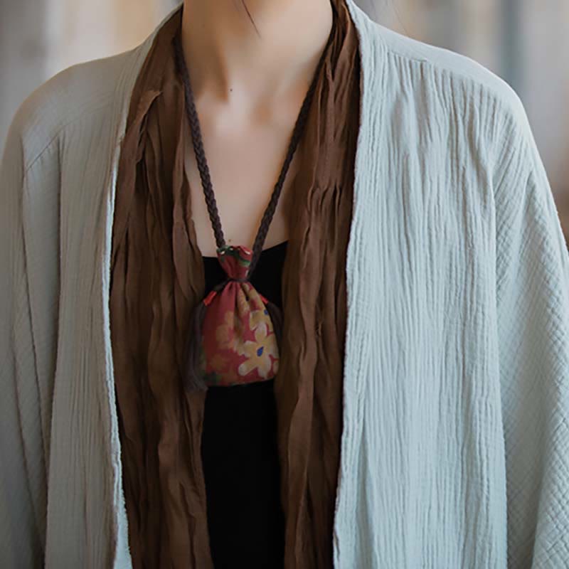 Manteau à manches longues uni avec Buddha Stones , veste en coton à haut ouvert sur le devant pour méditation zen - image 5