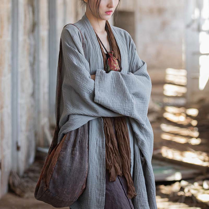 Manteau à manches longues uni avec Buddha Stones , veste en coton à haut ouvert sur le devant pour méditation zen - image 26
