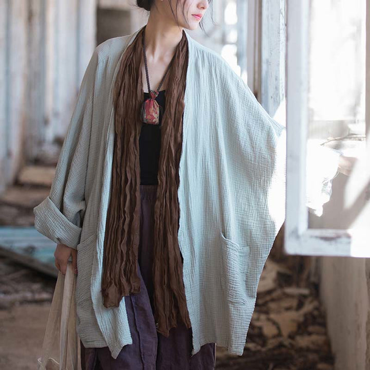 Manteau à manches longues uni avec Buddha Stones , veste en coton à haut ouvert sur le devant pour méditation zen - image 10