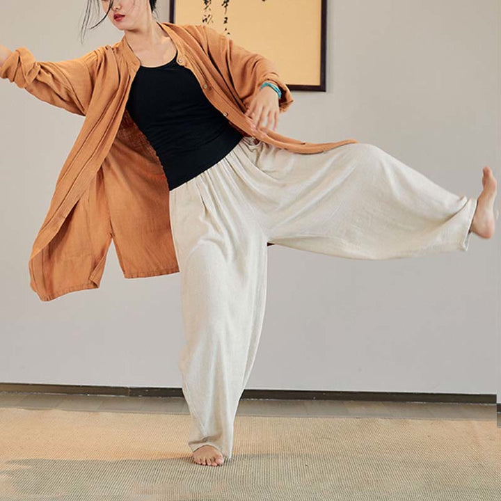 Manteau uni à manches longues avec Buddha Stones, veste, haut, pantalon large, vêtements de méditation, de yoga, de tai-chi zen - image 31