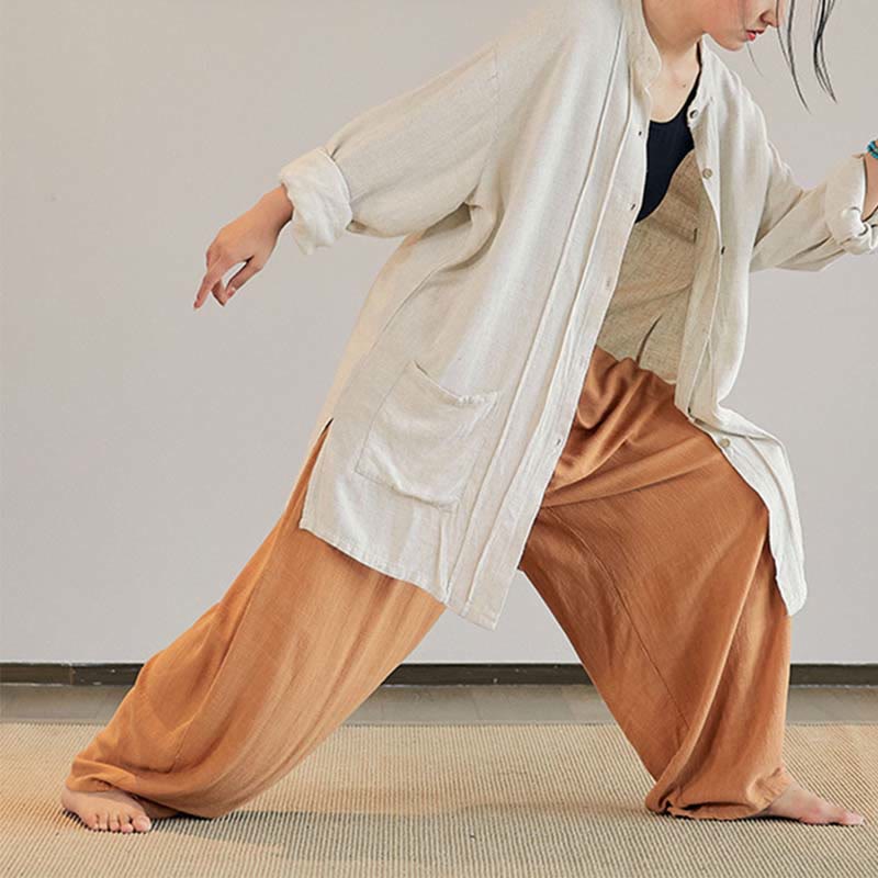 Manteau uni à manches longues avec Buddha Stones, veste, haut, pantalon large, vêtements de méditation, de yoga, de tai-chi zen - image 33