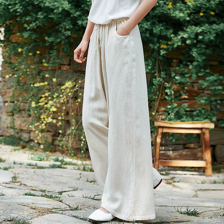 Pantalon large uni Buddha Stones pour danse et yoga pour femme avec poches - image 5