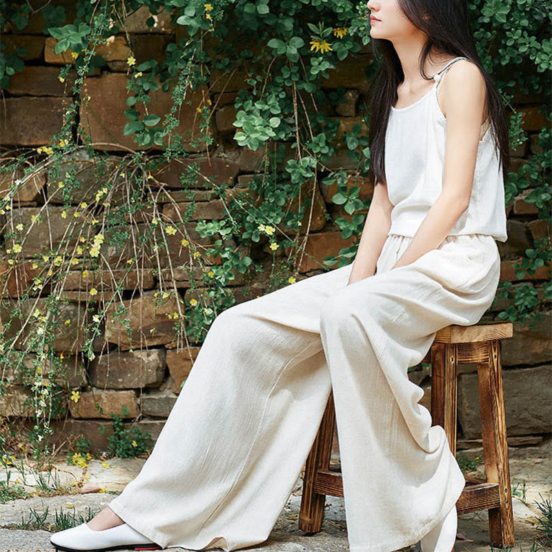 Pantalon large uni Buddha Stones pour danse et yoga pour femme avec poches - image 7