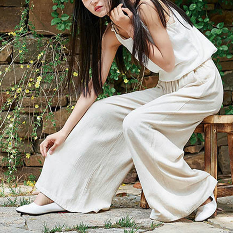 Pantalon large uni Buddha Stones pour danse et yoga pour femme avec poches - image 6