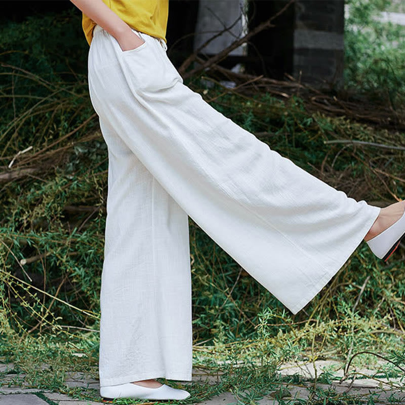 Pantalon large uni Buddha Stones pour danse et yoga pour femme avec poches - image 16