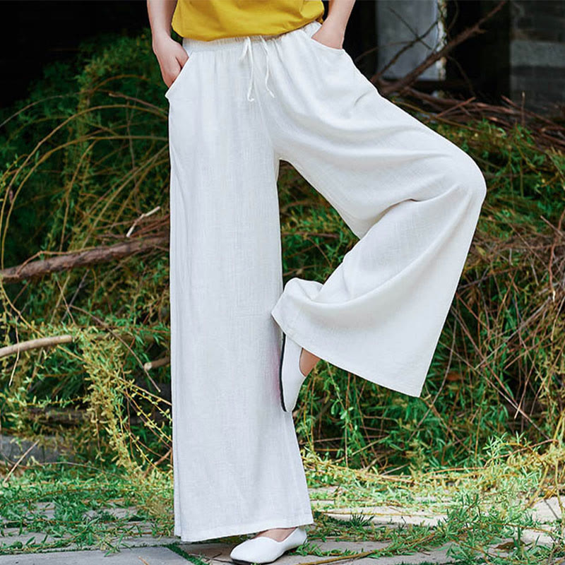 Pantalon large uni Buddha Stones pour danse et yoga pour femme avec poches - image 15