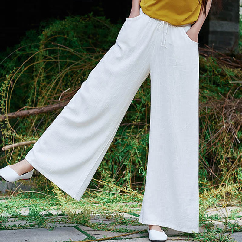 Pantalon large uni Buddha Stones pour danse et yoga pour femme avec poches - image 17