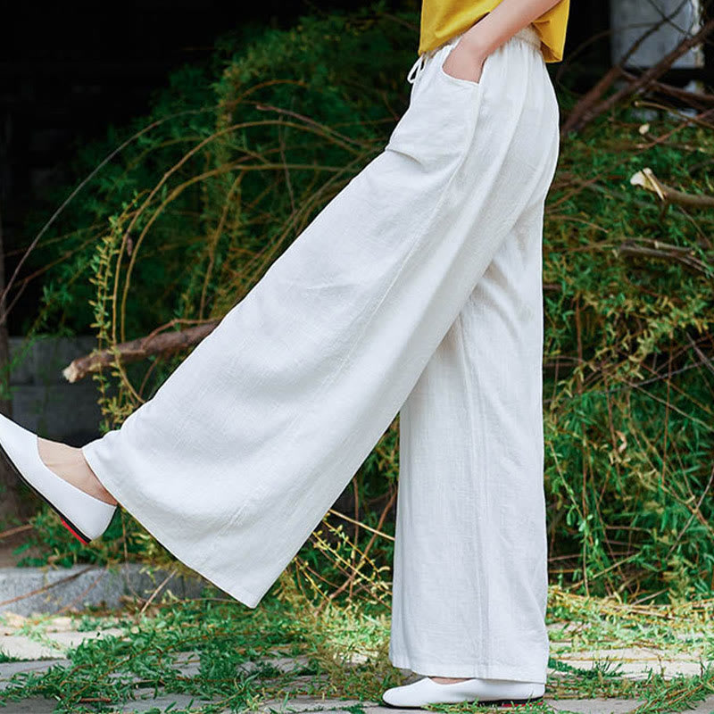 Pantalon large uni Buddha Stones pour danse et yoga pour femme avec poches - image 19