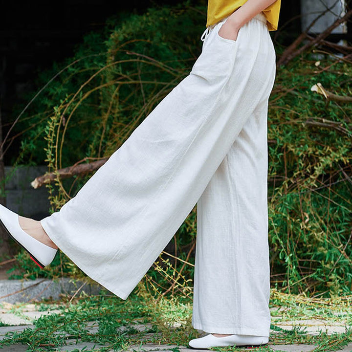 Pantalon large uni Buddha Stones pour danse et yoga pour femme avec poches - image 19