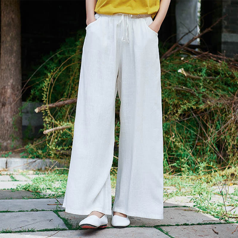 Pantalon large uni Buddha Stones pour danse et yoga pour femme avec poches - image 14