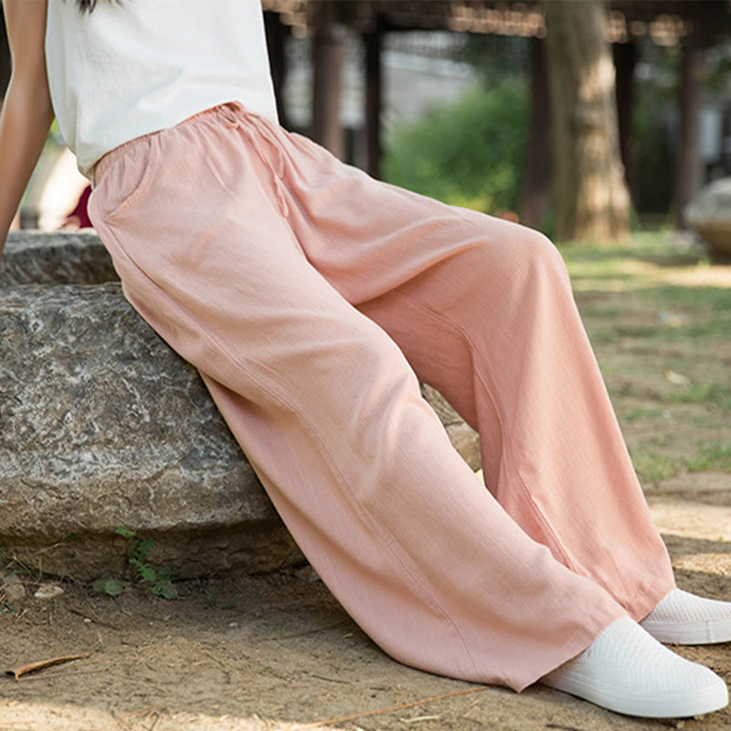 Pantalon large uni Buddha Stones pour danse et yoga pour femme avec poches