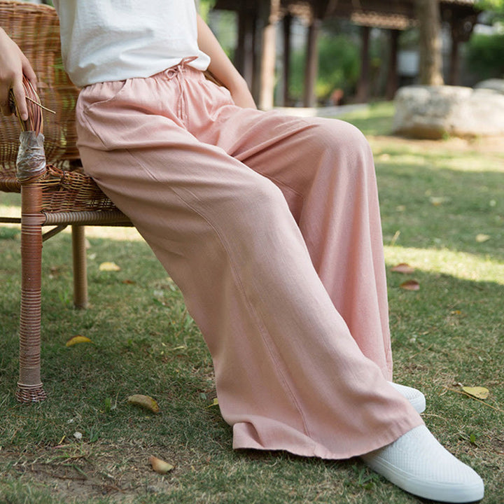 Pantalon large uni Buddha Stones pour danse et yoga pour femme avec poches
