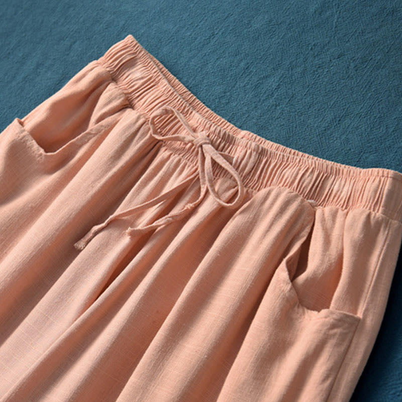 Pantalon large uni Buddha Stones pour danse et yoga pour femme avec poches - image 36