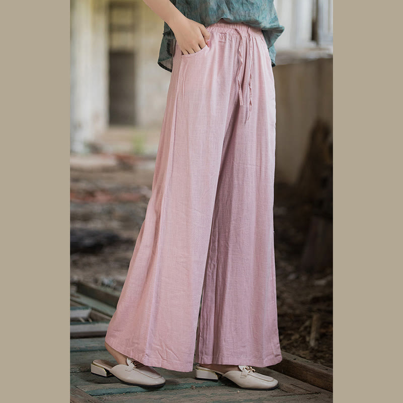 Pantalon large uni Buddha Stones pour danse et yoga pour femme avec poches