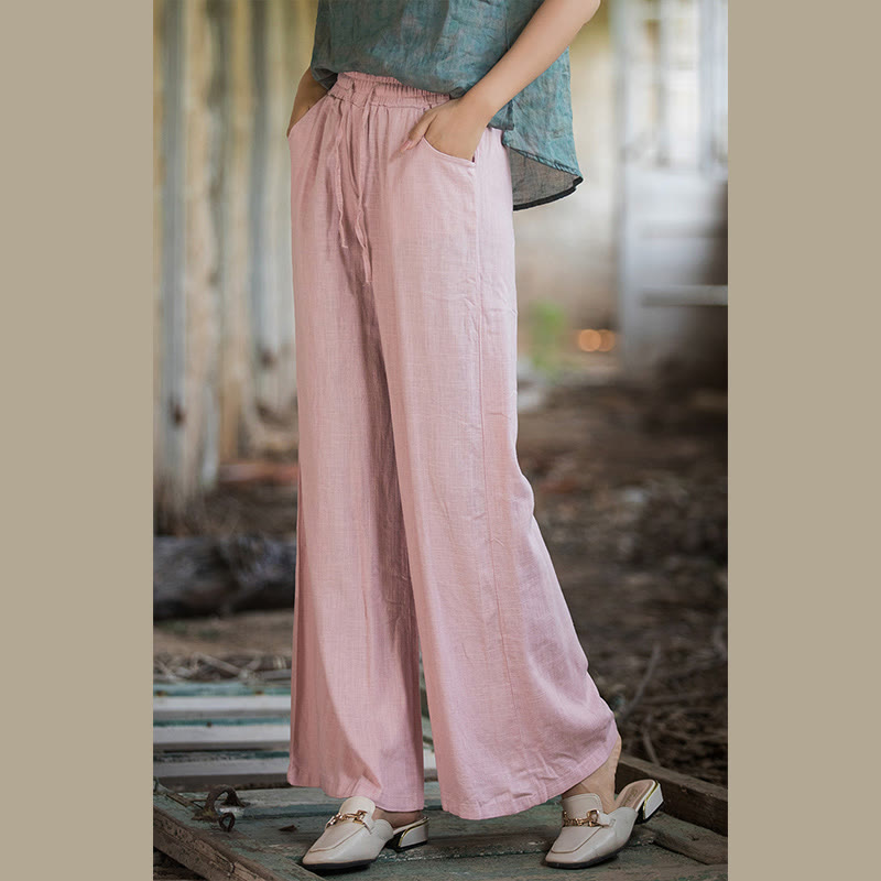 Pantalon large uni Buddha Stones pour danse et yoga pour femme avec poches