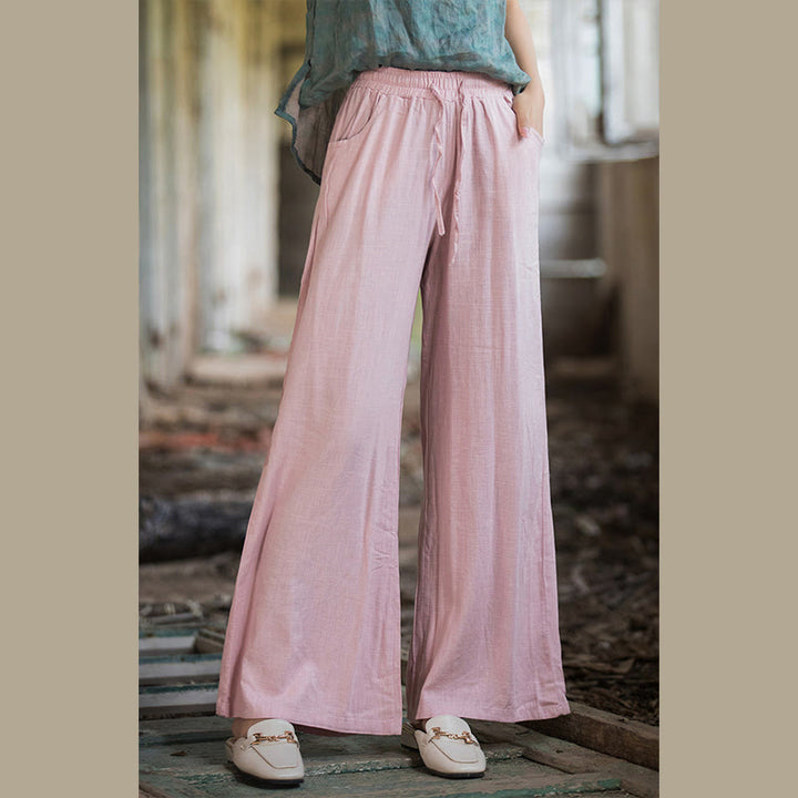 Pantalon large uni Buddha Stones pour danse et yoga pour femme avec poches