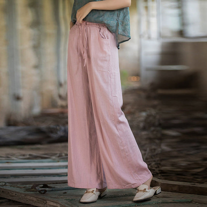 Pantalon large uni Buddha Stones pour danse et yoga pour femme avec poches