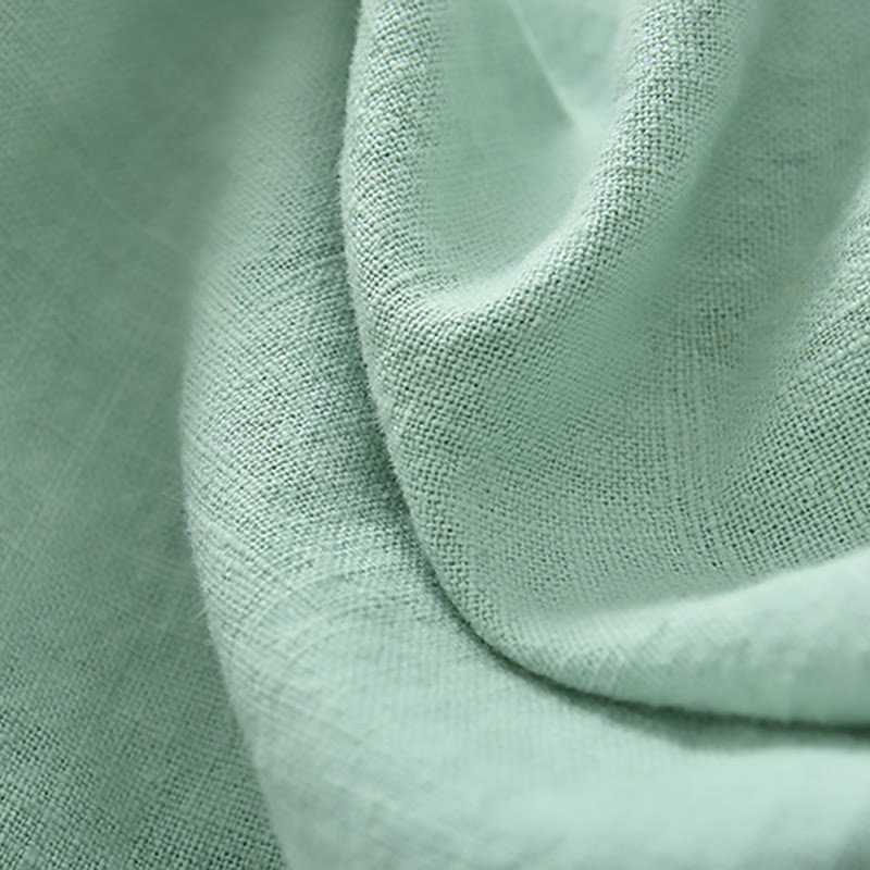 Chemisier ample en lin ramie avec Buddha Stones pour femme, chemise à manches longues, haut Hanfu chinois - image 9