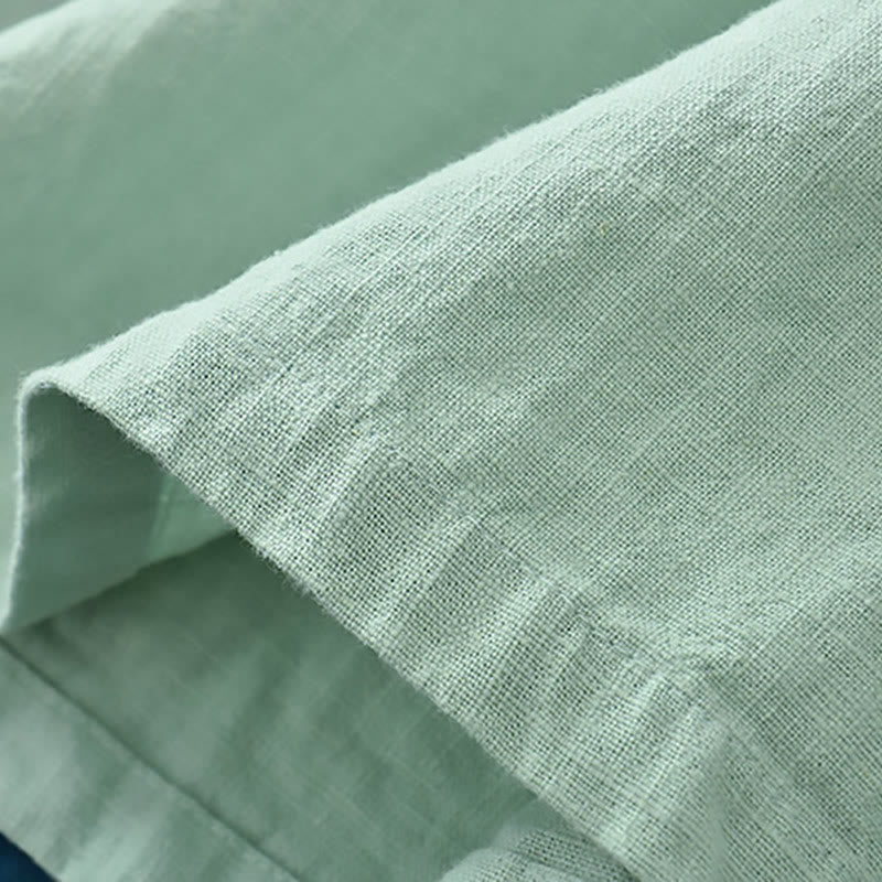 Chemisier ample en lin ramie avec Buddha Stones pour femme, chemise à manches longues, haut Hanfu chinois - image 7