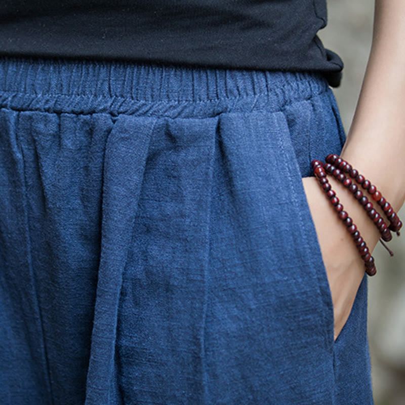 Pantalon large rétro Buddha Stones Pantalon de yoga décontracté pour femme avec poches - image 4