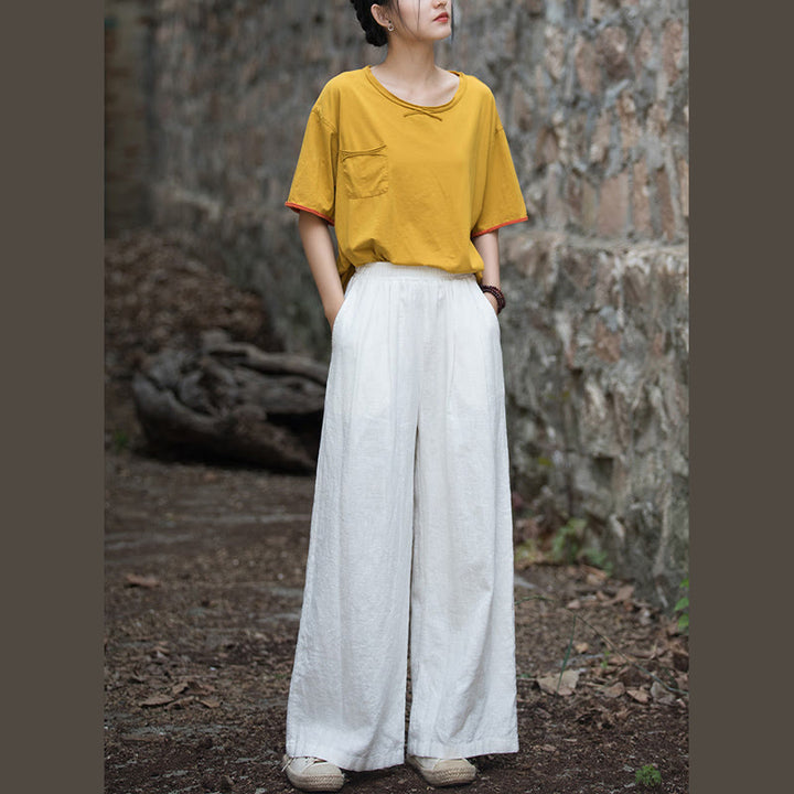 Pantalon large rétro Buddha Stones Pantalon de yoga décontracté pour femme avec poches - image 9