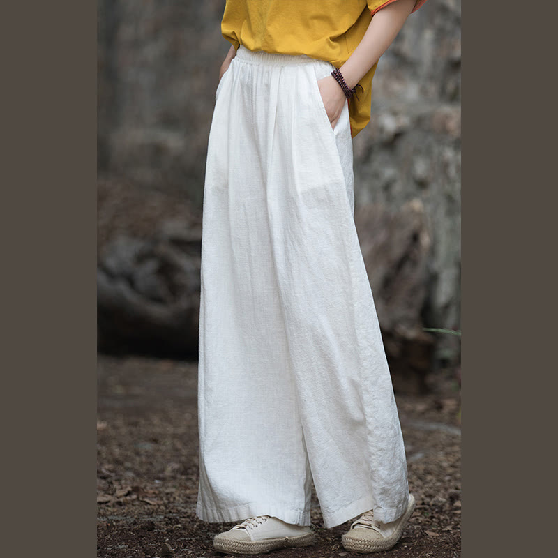 Pantalon large rétro Buddha Stones Pantalon de yoga décontracté pour femme avec poches - image 8