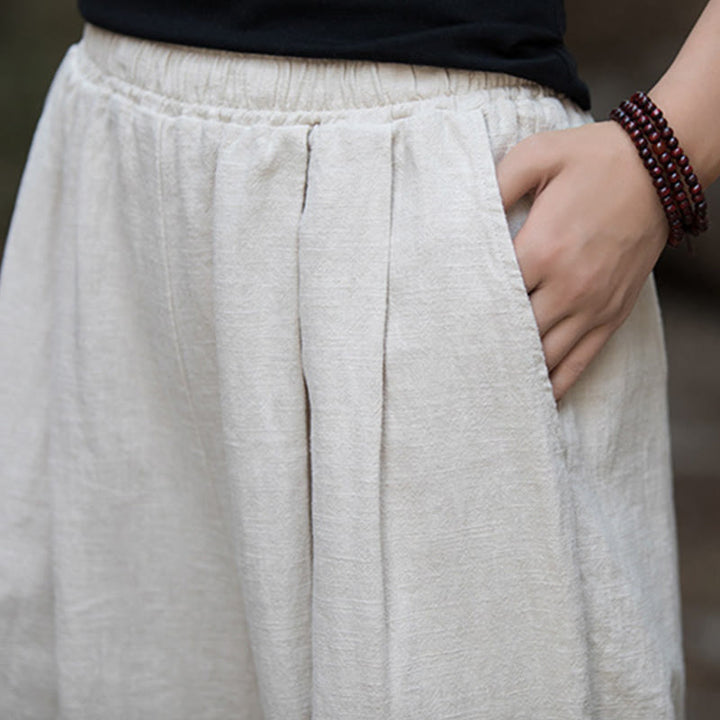 Pantalon large rétro Buddha Stones Pantalon de yoga décontracté pour femme avec poches - image 13