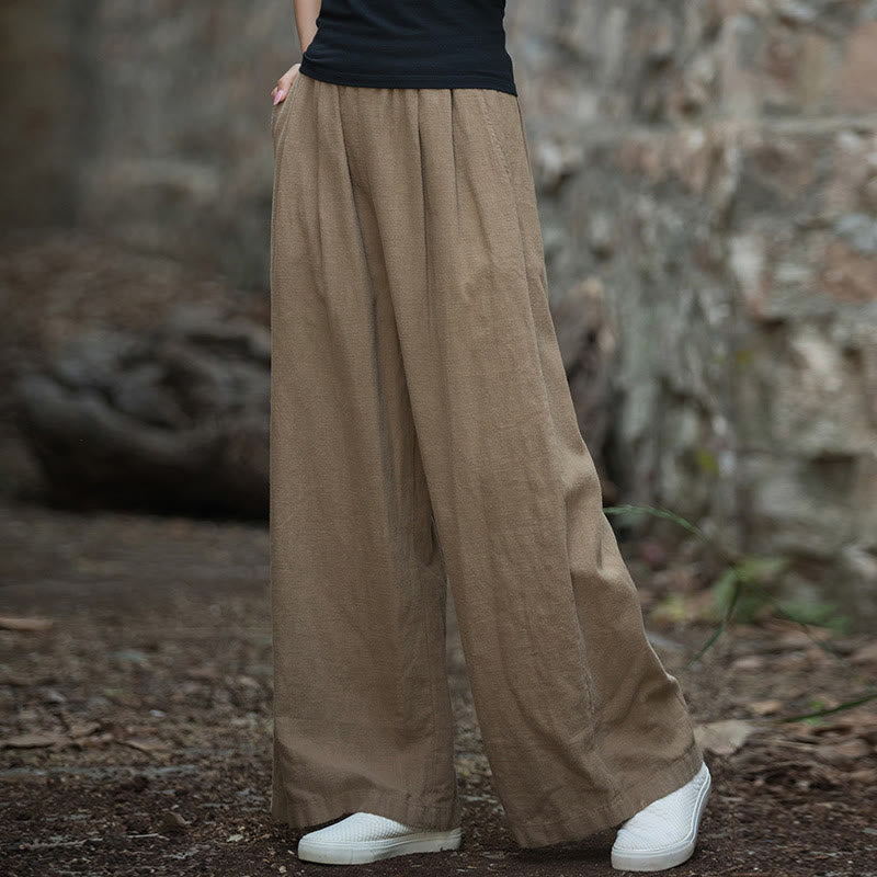 Pantalon large rétro Buddha Stones Pantalon de yoga décontracté pour femme avec poches