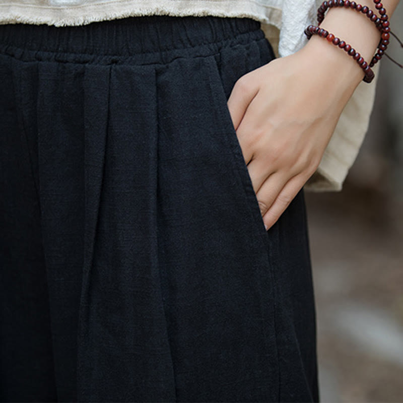 Pantalon large rétro Buddha Stones Pantalon de yoga décontracté pour femme avec poches - image 23