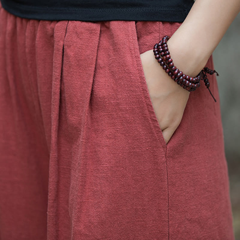 Pantalon large rétro Buddha Stones Pantalon de yoga décontracté pour femme avec poches - image 26